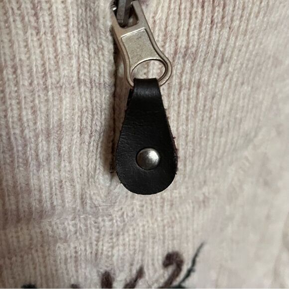 Hammerschmid Wool Pullover Sweater with 1/4 Zip and Embroidery - Size Large - Picture 6 of 10